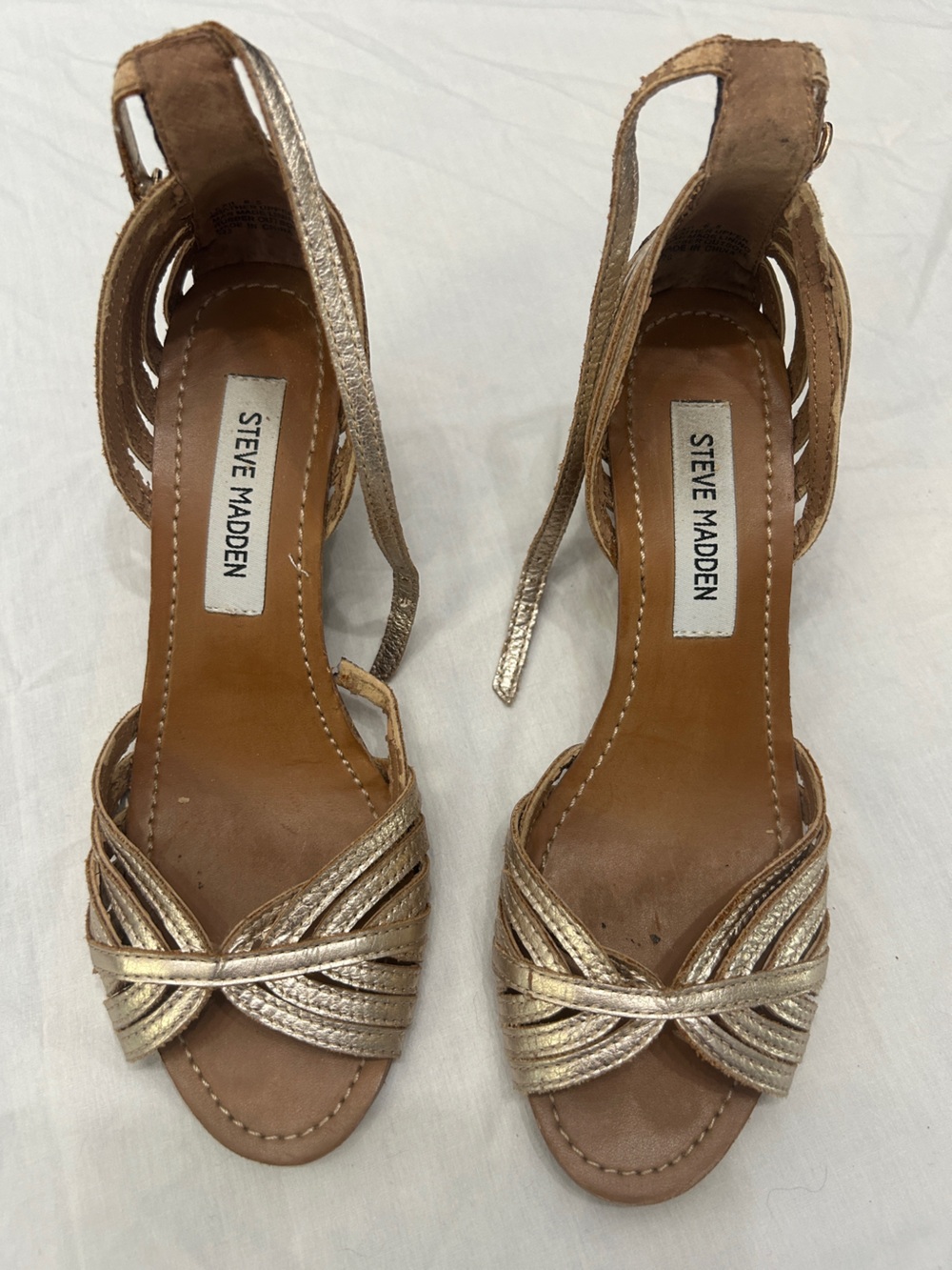 Women’s Steve Madden Summer Wedge Sandals Metallic Gold Size 9